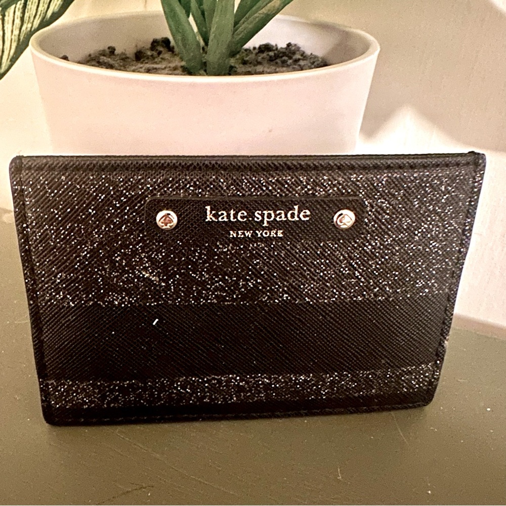 Kate Spade Black Sparkle Card Holder